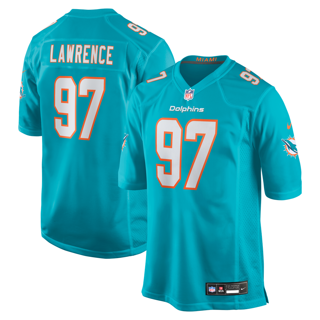 Rashard Lawrence Miami Dolphins Game Jersey - Aqua