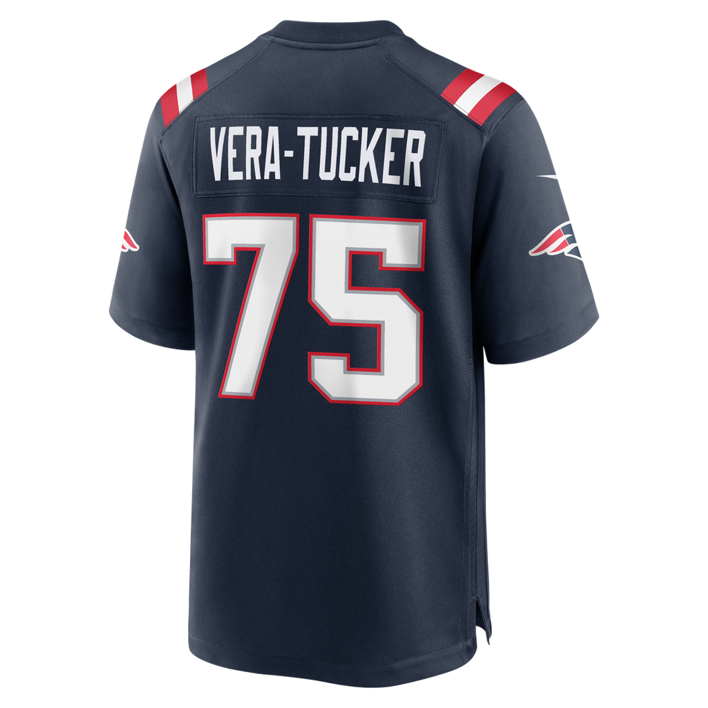 Alijah Vera-Tucker New England Patriots Game Jersey - Navy