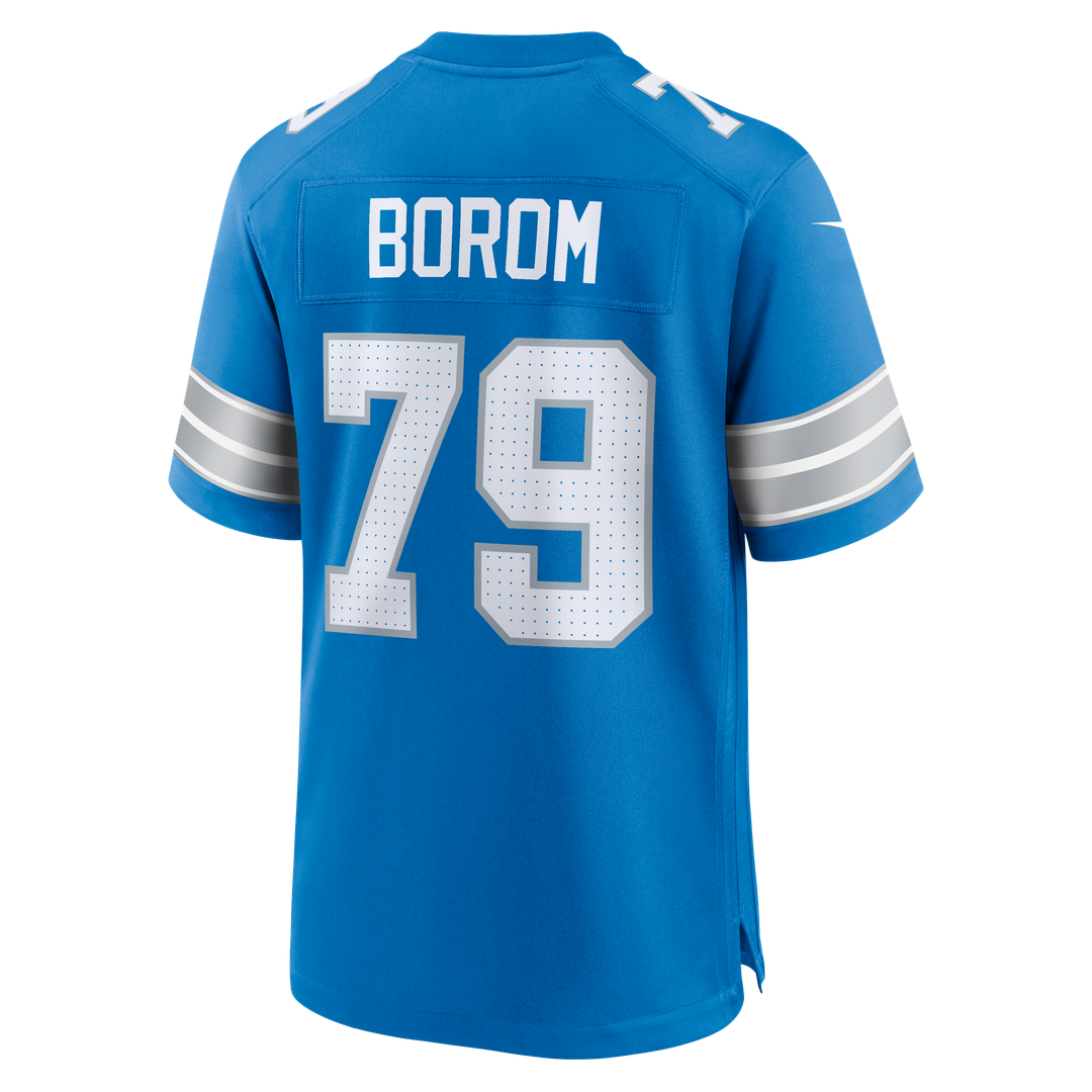 Larry Borom Detroit Lions Game Jersey - Blue