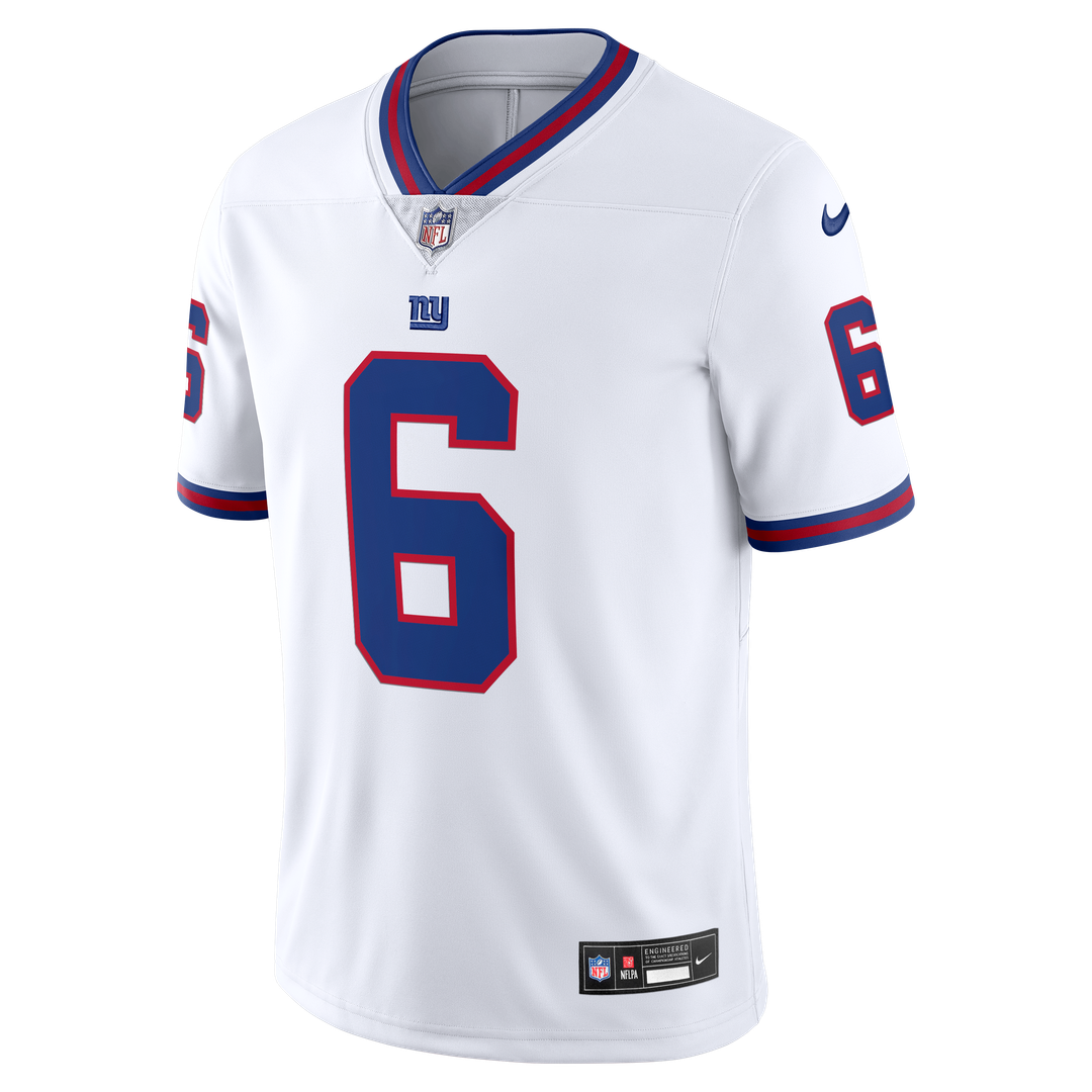 Jaxson Dart New York Giants Vintage White Vapor Untouchable Stitched Limited Jersey - White