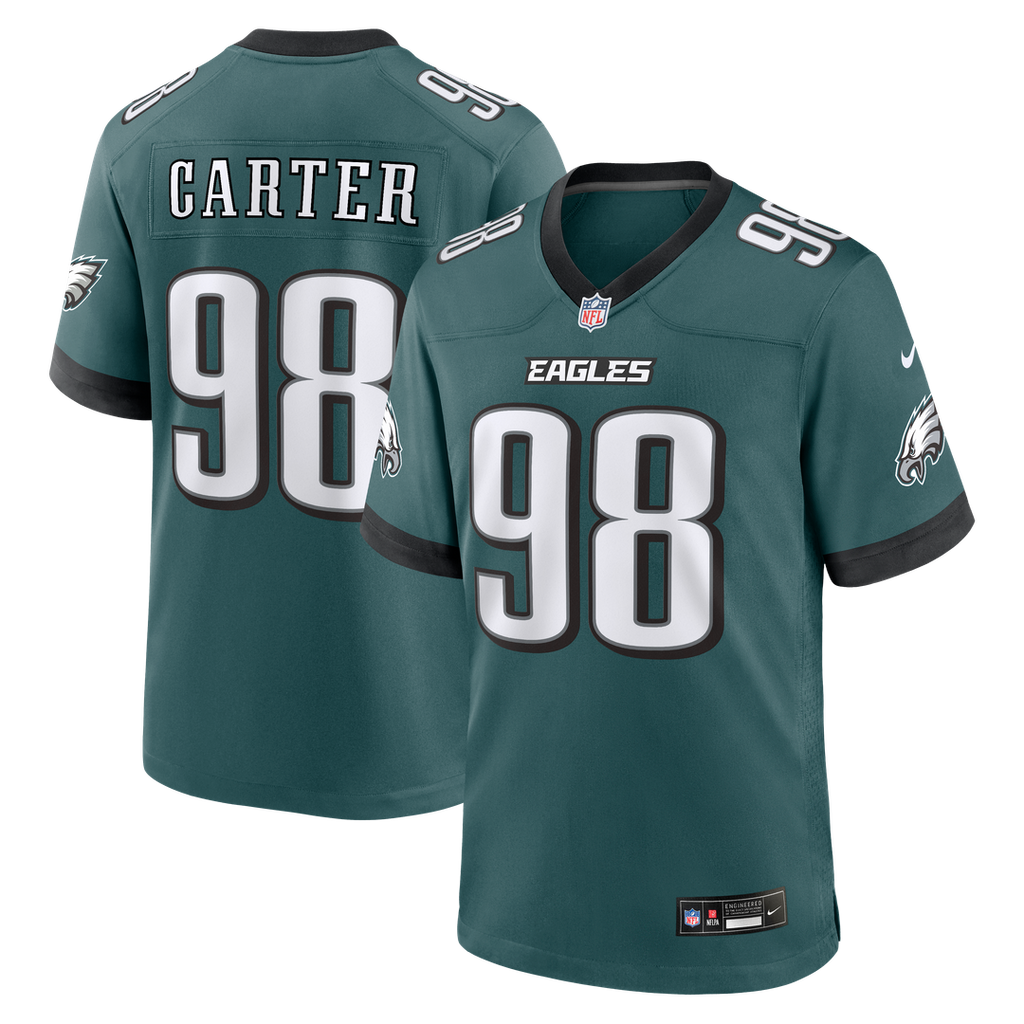 Jalen Carter Philadelphia Eagles Game Jersey - Midnight Green