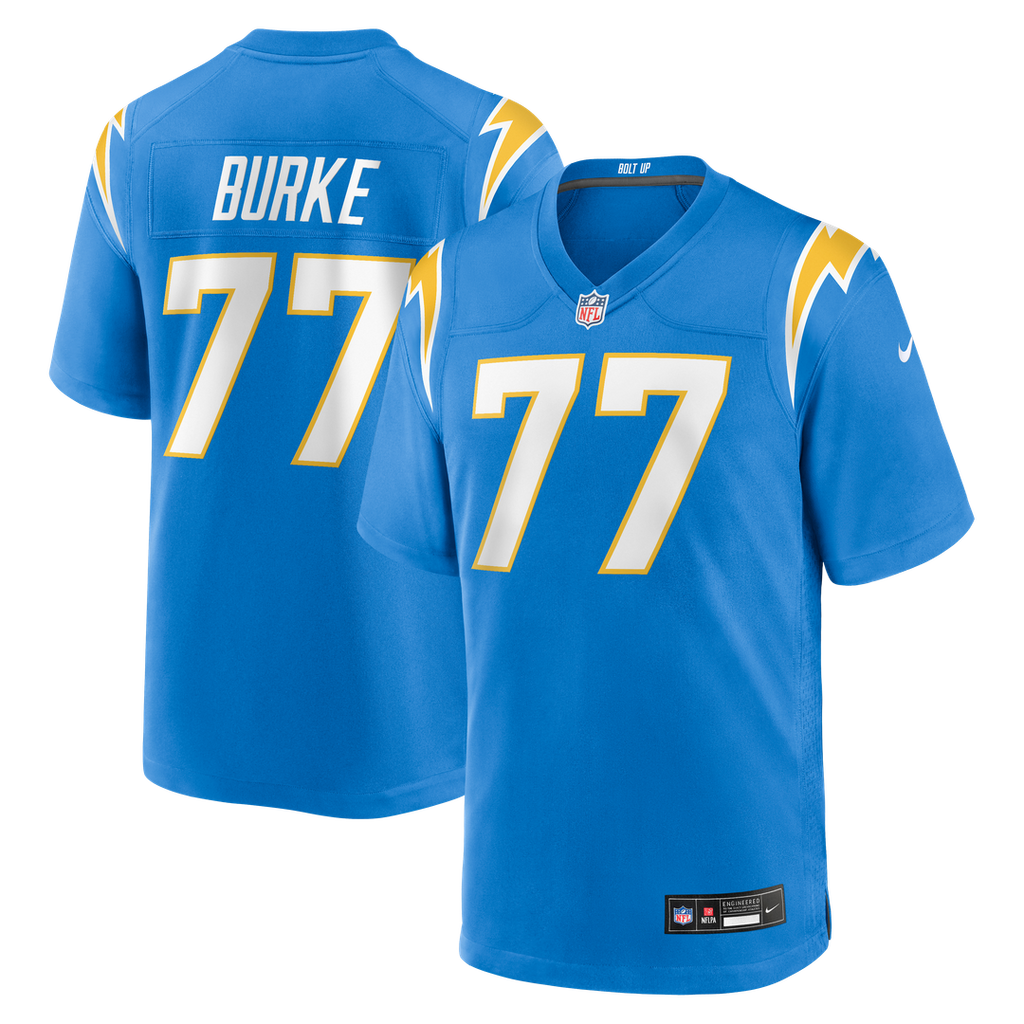 Travis Burke Los Angeles Chargers Game Jersey - Powder Blue