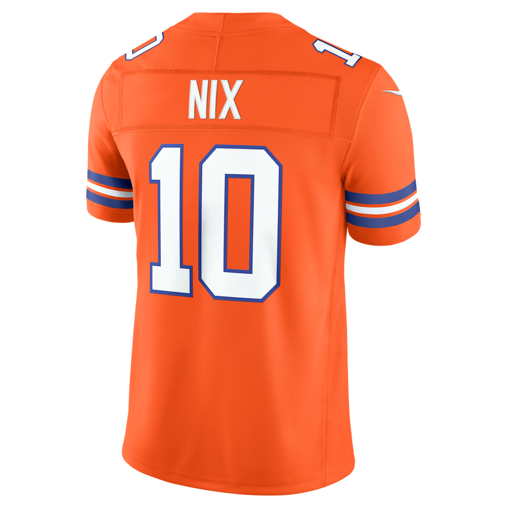Bo Nix Denver Broncos Alternate Mile High Collection 1977 Throwback Vapor F.U.S.E. Stitched Limited Jersey - Orange
