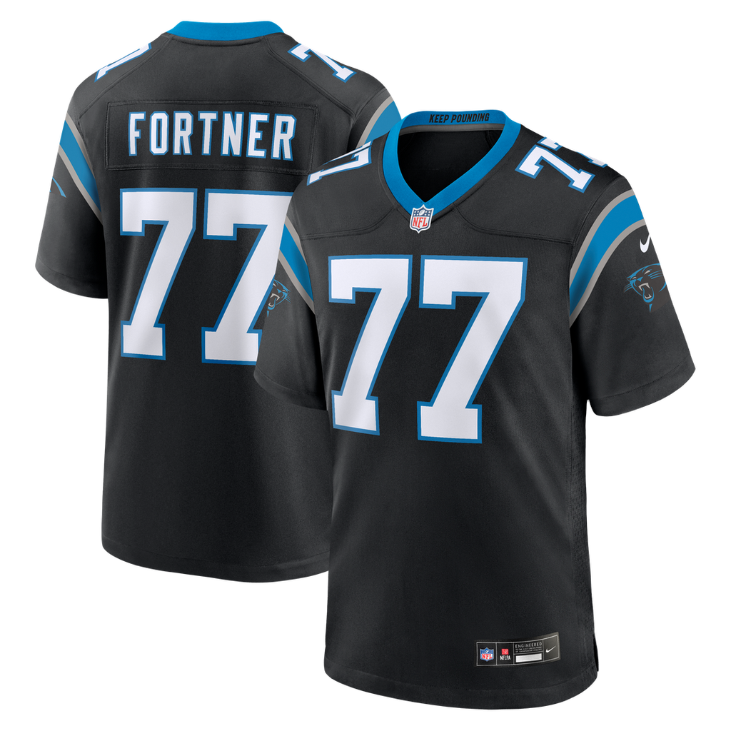 Luke Fortner Carolina Panthers Game Jersey - Black