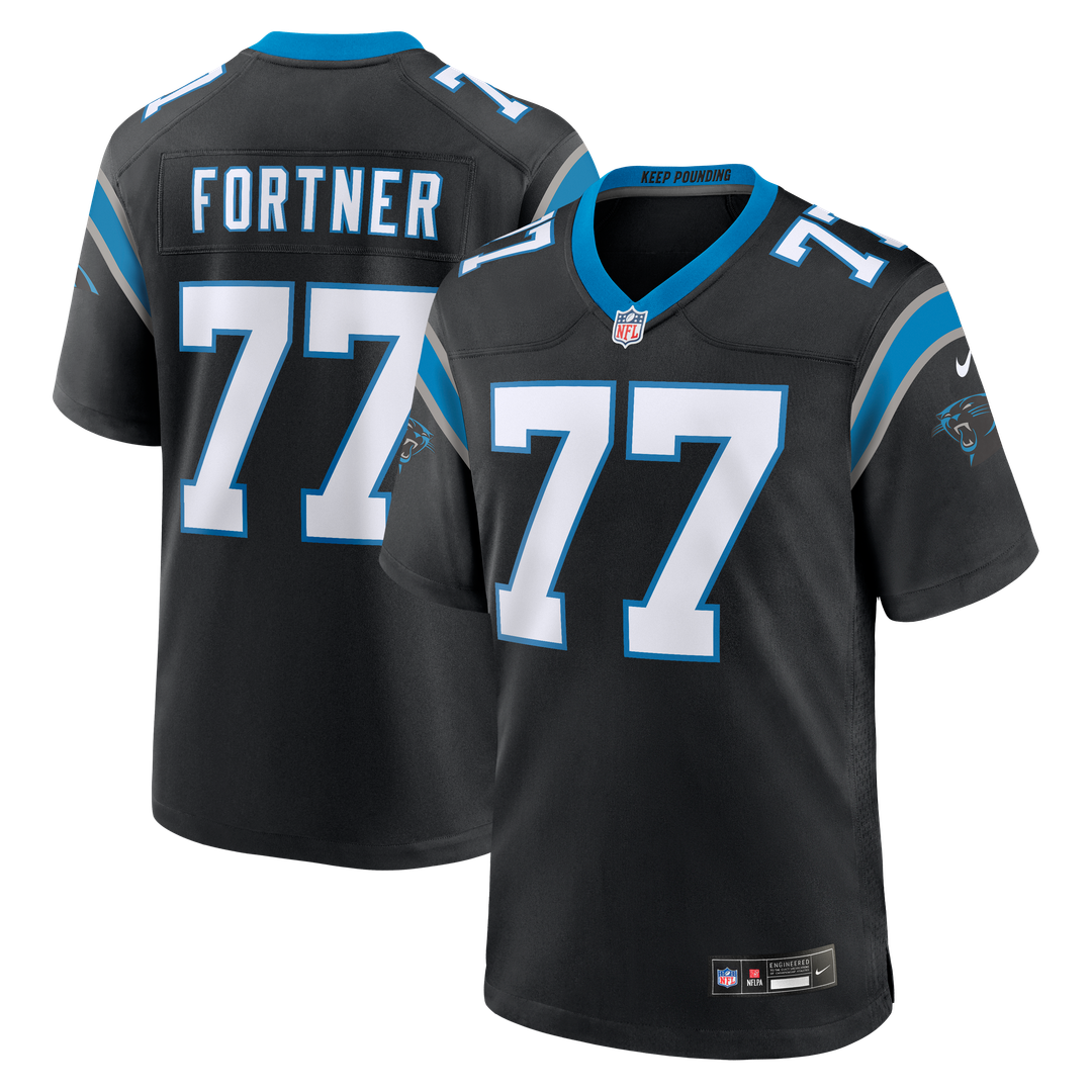 Luke Fortner Carolina Panthers Game Jersey - Black
