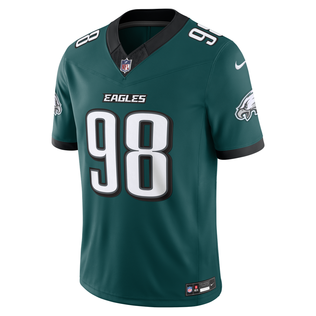 Jalen Carter Philadelphia Eagles Vapor F.U.S.E. Stitched Limited Jersey - Midnight Green