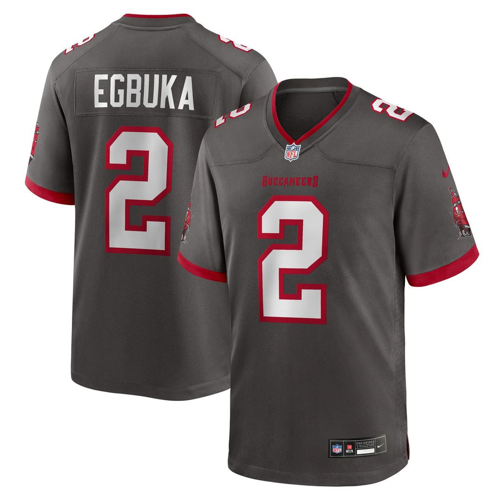 Emeka Egbuka Tampa Bay Buccaneers Alternate Game Jersey - Pewter
