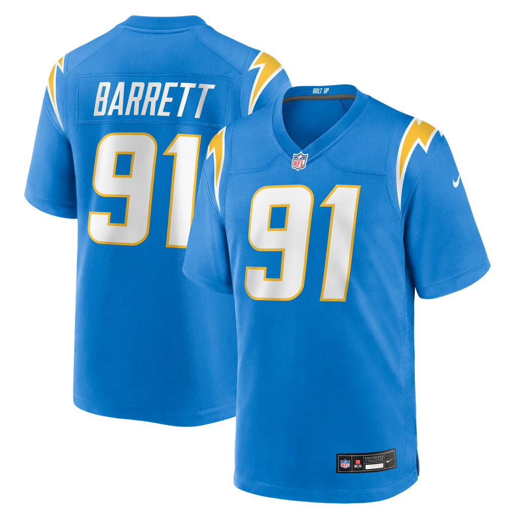 Nick Barrett Los Angeles Chargers Game Jersey - Powder Blue
