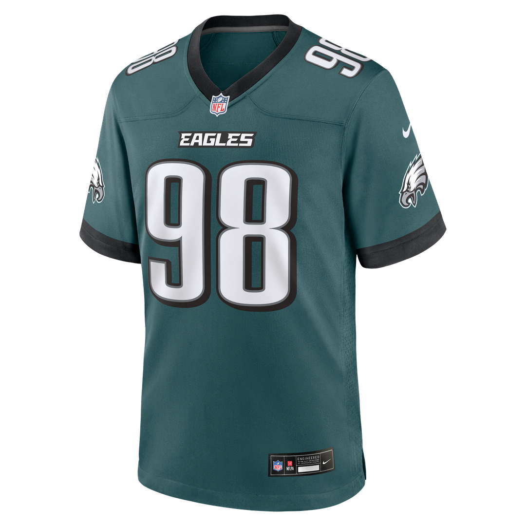 Jalen Carter Philadelphia Eagles Game Jersey - Midnight Green