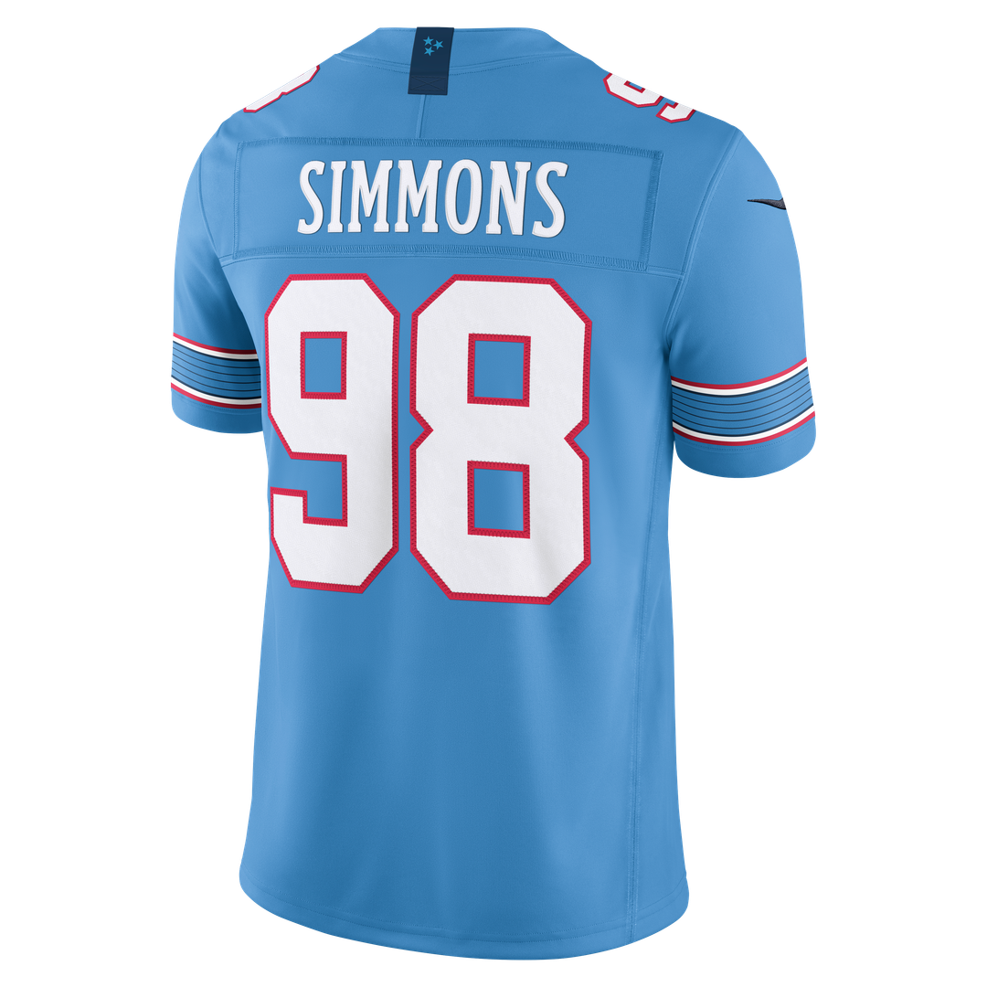 Jeffery Simmons Tennessee Titans Vapor F.U.S.E. Stitched Limited Jersey - Light Blue