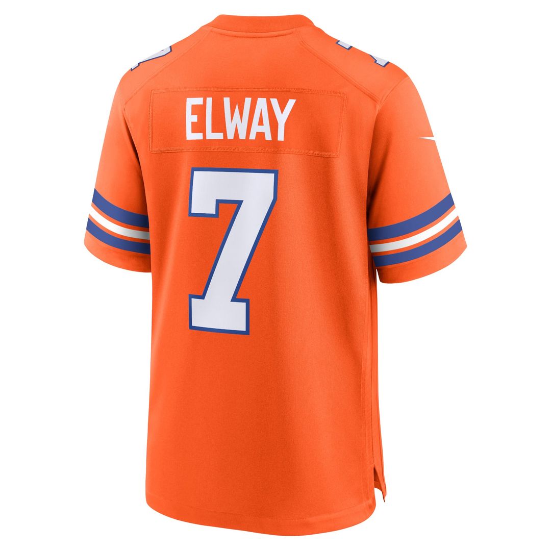 John Elway Denver Broncos Mile High Collection 1977 Throwback Game Jersey - Orange