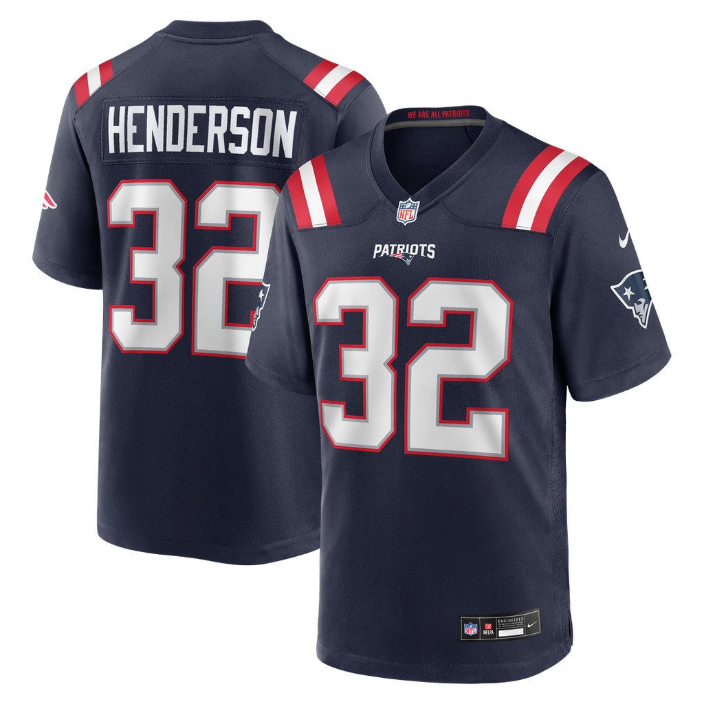 TreVeyon Henderson New England Patriots 2025 NFL Draft Game Jersey - Navy