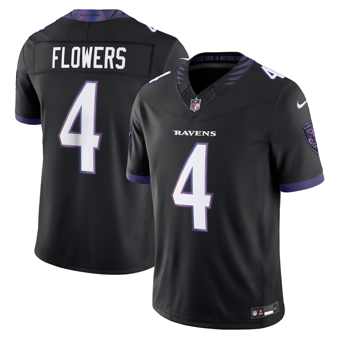 Zay Flowers Baltimore Ravens Alternate Alternate Vapor F.U.S.E. Stitched Limited Jersey - Black