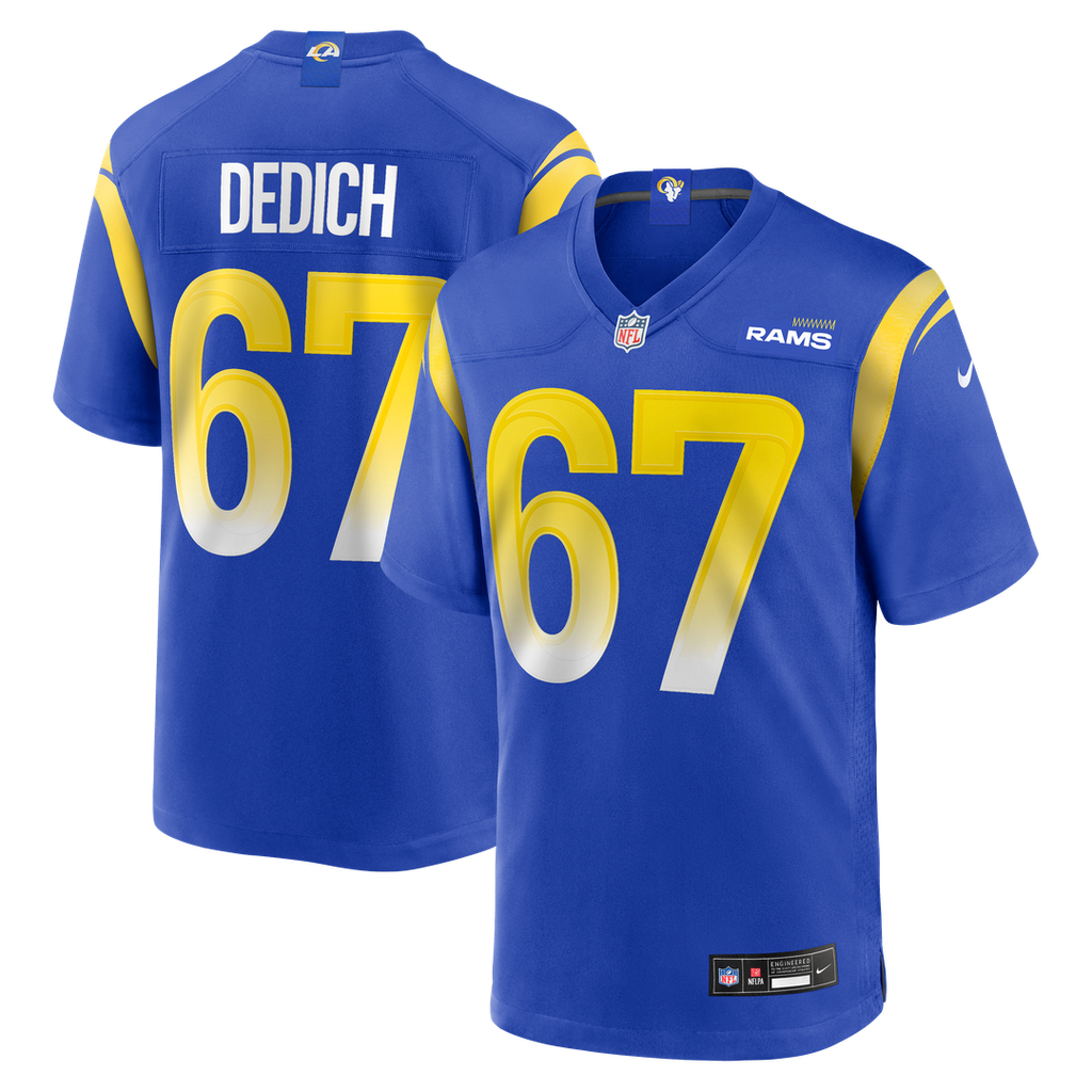 Justin Dedich Los Angeles Rams Game Jersey - Royal Blue
