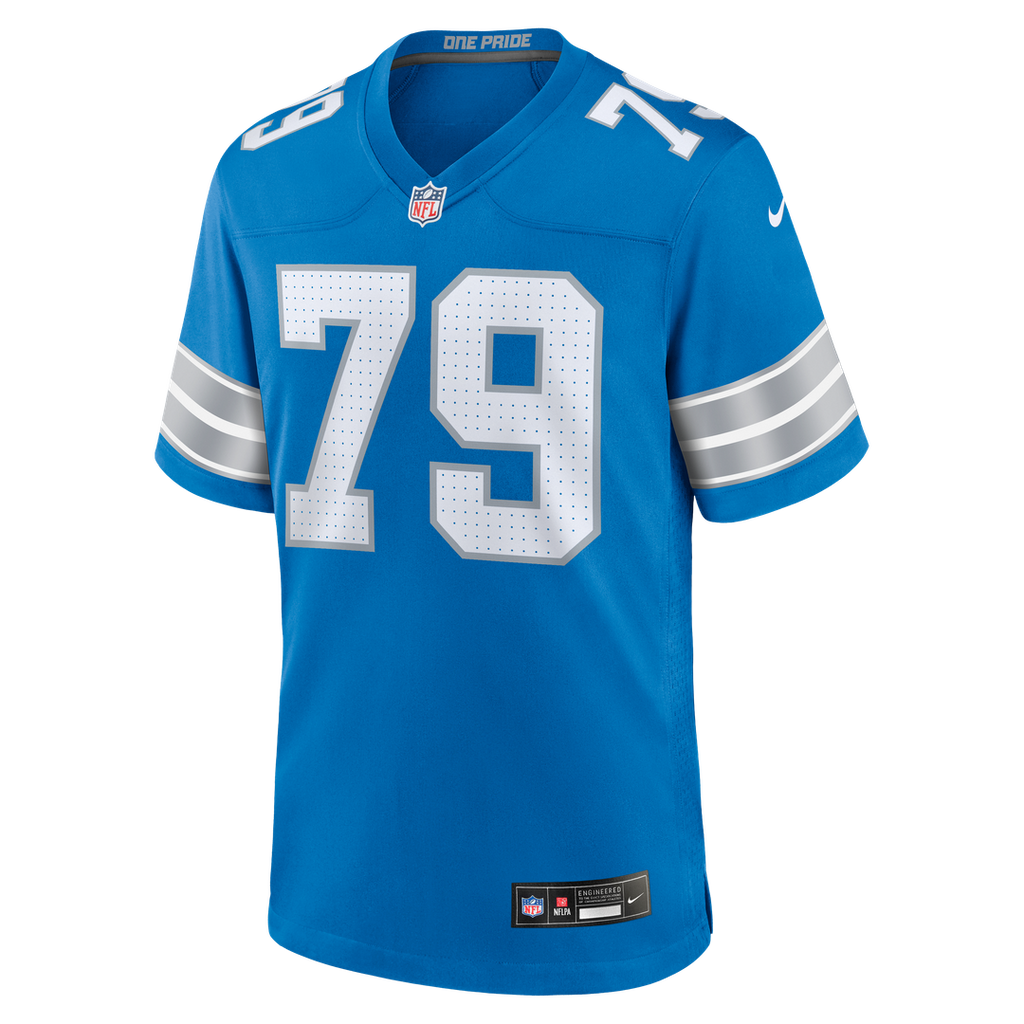 Larry Borom Detroit Lions Game Jersey - Blue