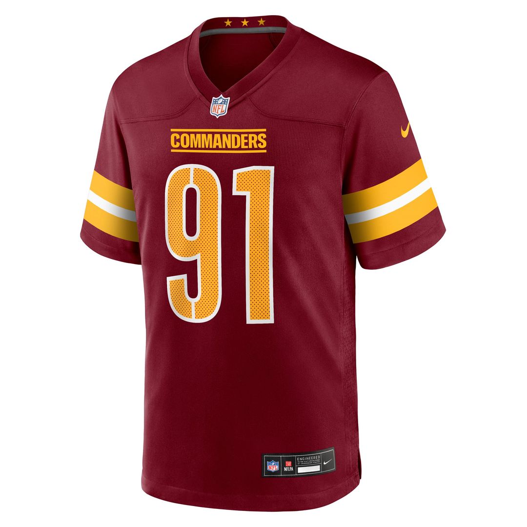 Deatrich Wise Jr. Washington Commanders Game Jersey - Burgundy