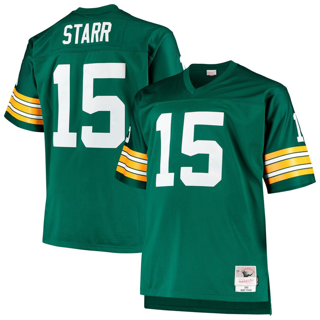 Bart Starr Green Bay Packers Big & Tall 1968 Replica Jersey - Green