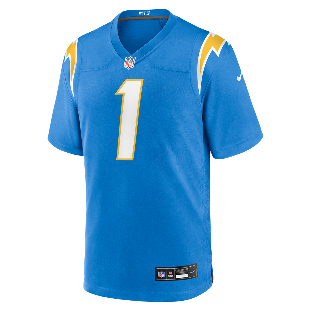 Number 1 Groom Los Angeles Chargers Game Jersey - Powder Blue