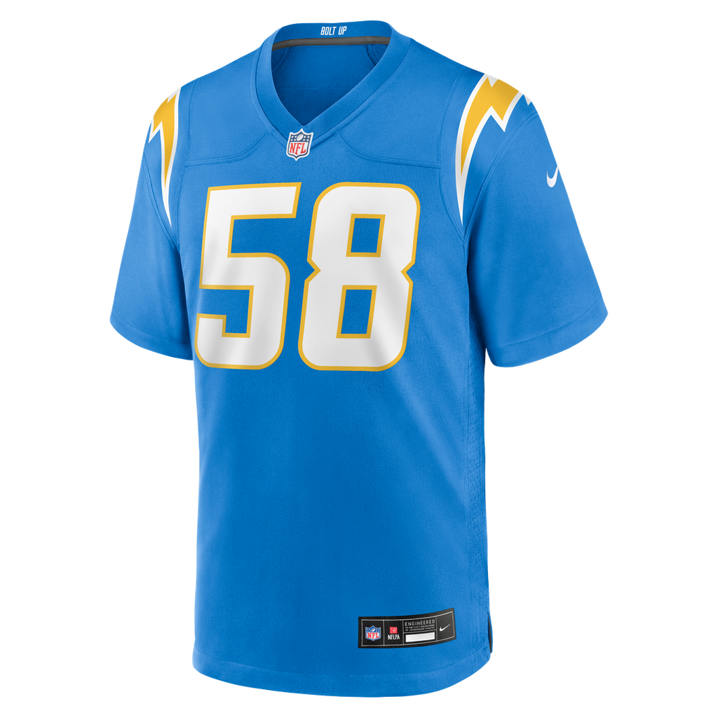 Marlowe Wax Los Angeles Chargers Game Jersey - Powder Blue