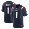 A.J. Brown New England Patriots Game Jersey - Navy