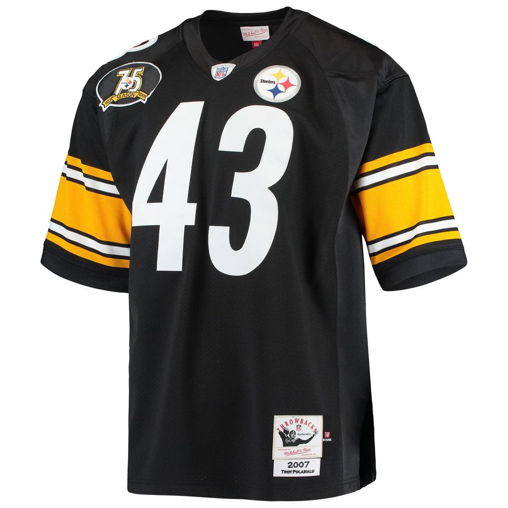 Troy Polamalu Pittsburgh Steelers 2007 Authentic Throwback Jersey - Black