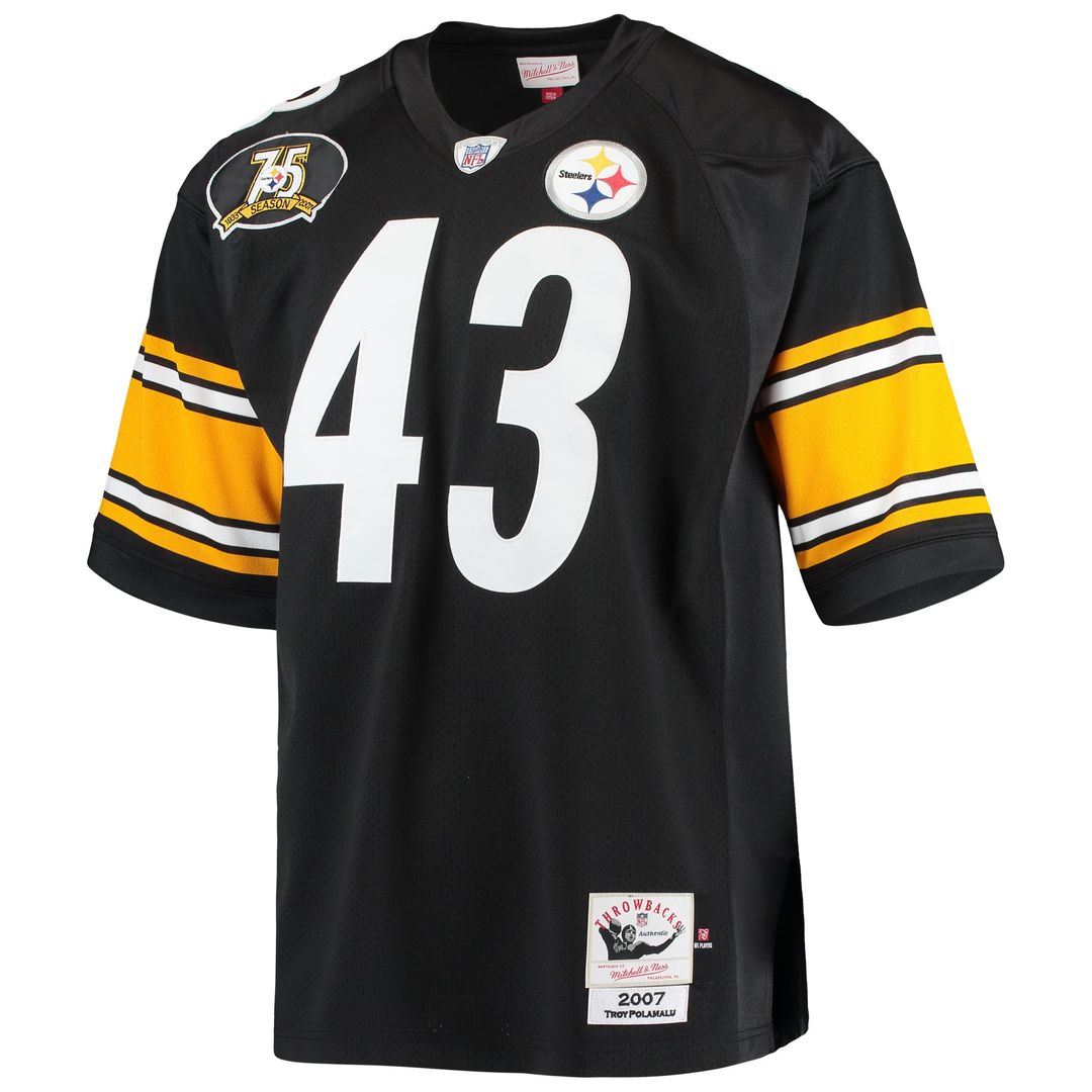 Troy Polamalu Pittsburgh Steelers 2007 Authentic Throwback Jersey - Black