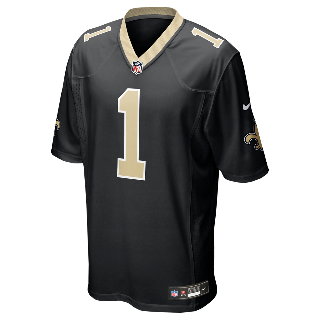 Number 1 Groom New Orleans Saints Game Jersey - Black