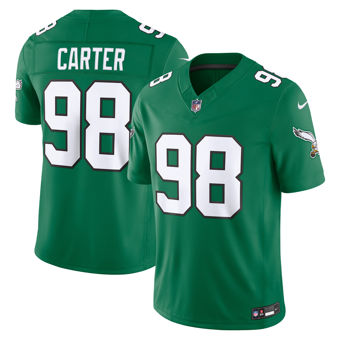 Jalen Carter Philadelphia Eagles Alternate Vapor F.U.S.E. Stitched Limited Jersey - Kelly Green