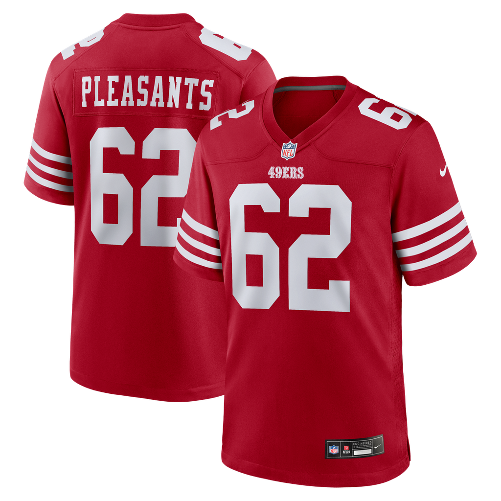 Austen Pleasants San Francisco 49ers Game Jersey - Scarlet