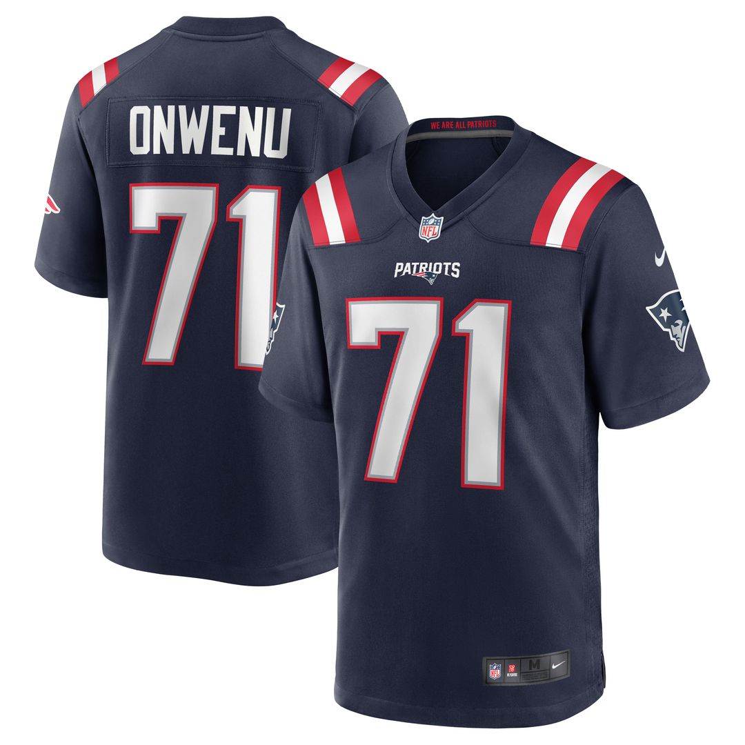 Mike Onwenu New England Patriots Game Jersey - Navy