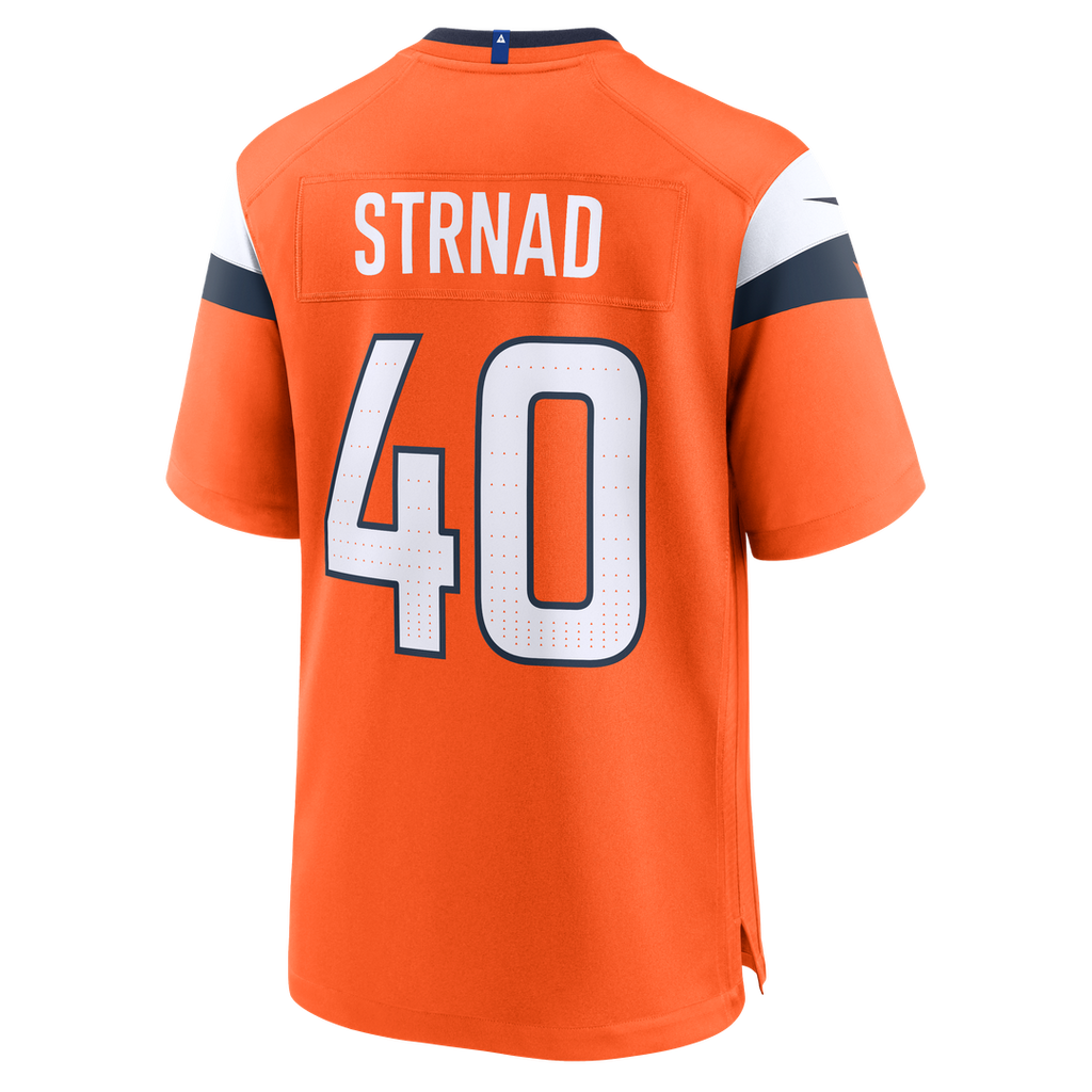 Justin Strnad Denver Broncos Game Jersey - Orange