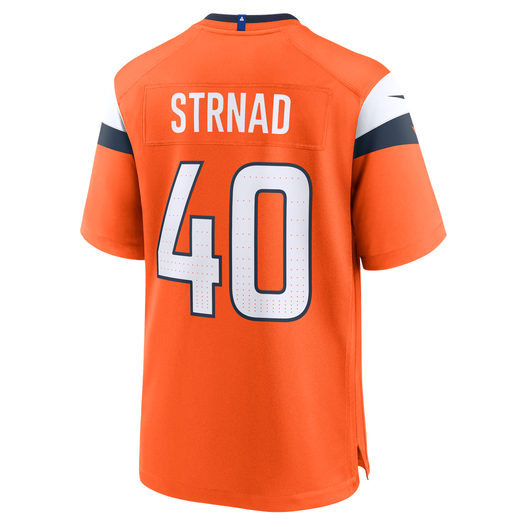 Justin Strnad Denver Broncos Game Jersey - Orange