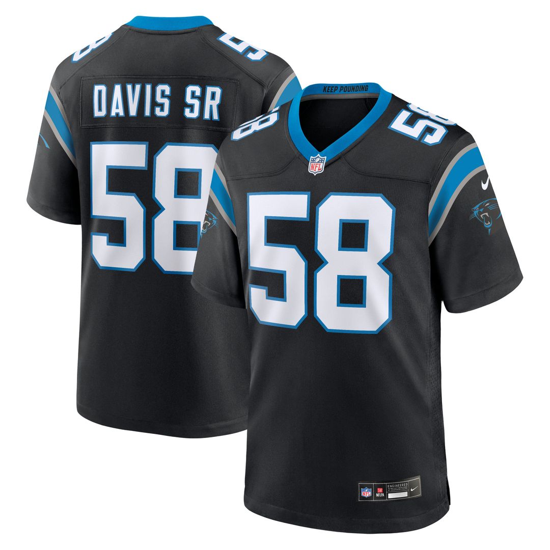 Thomas Davis Sr. Carolina Panthers Team Game Jersey - Black