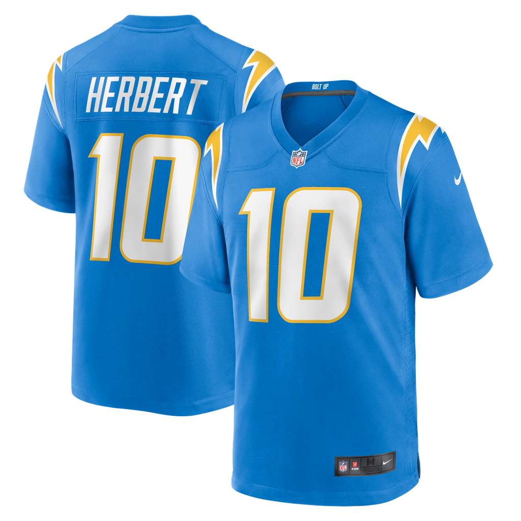 Justin Herbert Los Angeles Chargers Game Jersey - Powder Blue