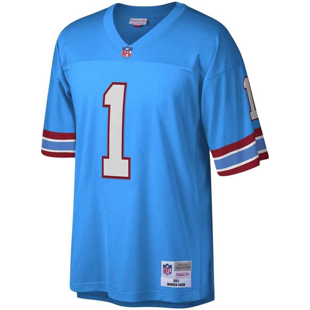 Warren Moon Houston Oilers Legacy Replica Jersey - Light Blue