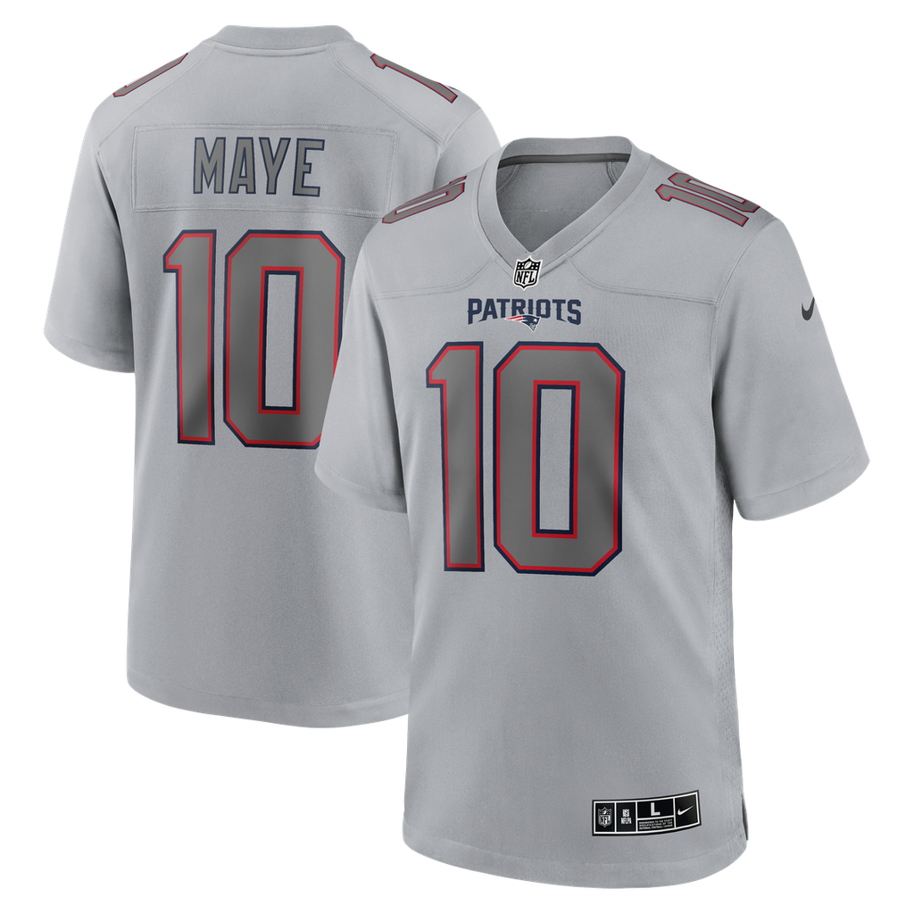 Drake Maye New England Patriots Atmosphere Fashion Game Jersey - Gray