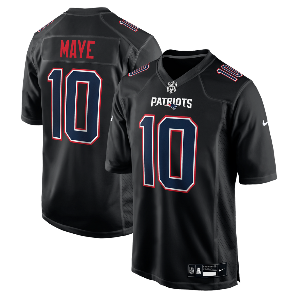 Drake Maye New England Patriots Game Jersey - Carbon Black