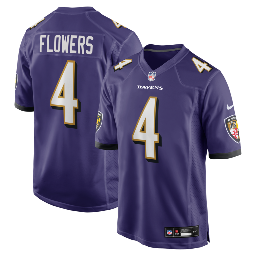 Zay Flowers Baltimore Ravens Game Jersey - Purple