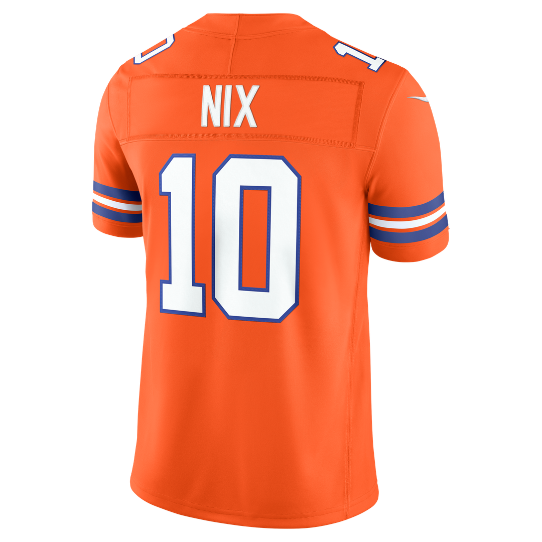 Bo Nix Denver Broncos Alternate Mile High Collection 1977 Throwback Vapor F.U.S.E. Stitched Limited Jersey - Orange