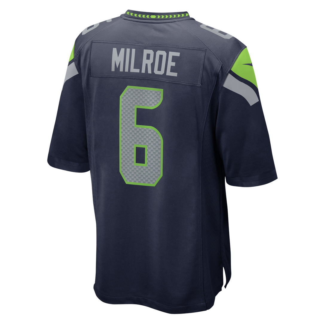 Jalen Milroe Seattle Seahawks Game Jersey - College Navy