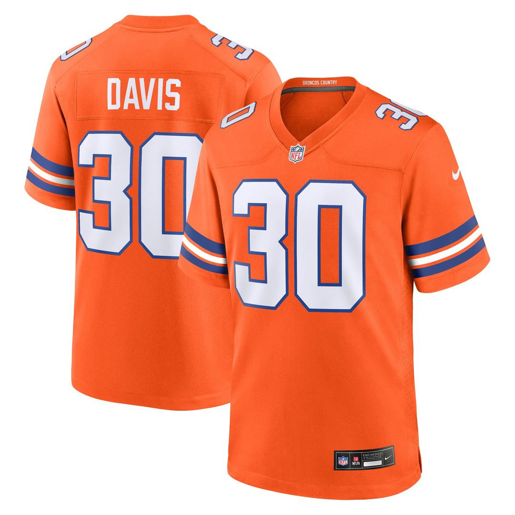 Terrell Davis Denver Broncos Alternate Game Jersey - Orange