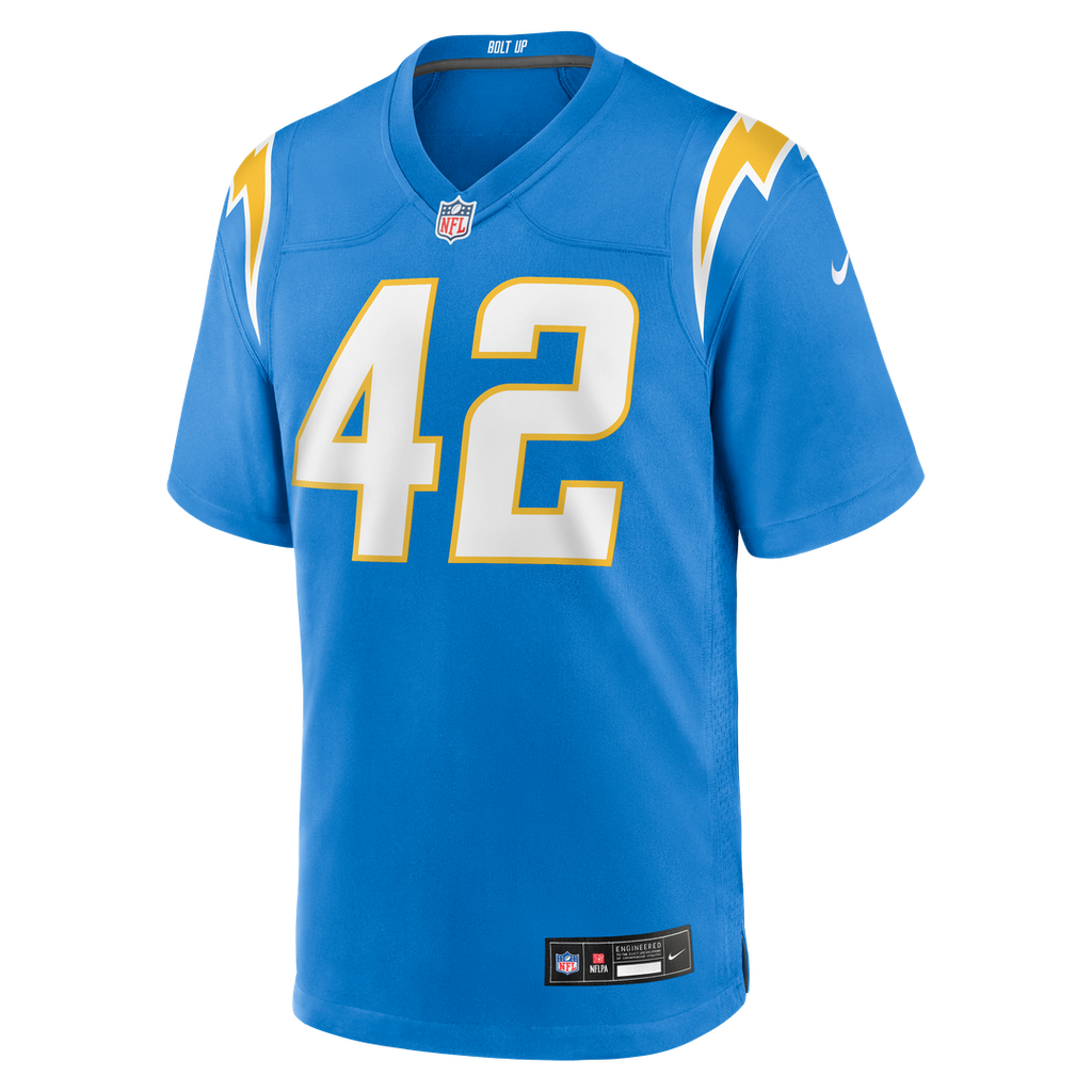 Tucker Fisk Los Angeles Chargers Game Jersey - Powder Blue