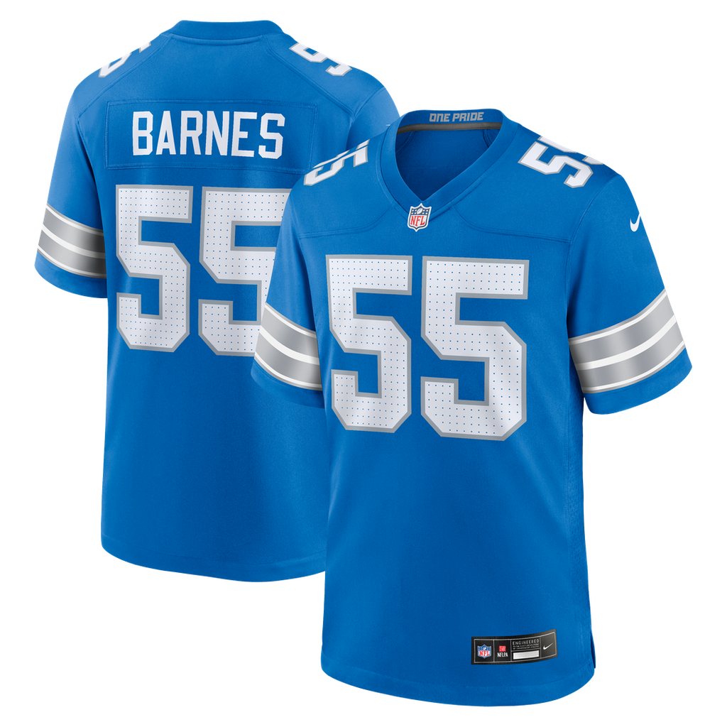 Derrick Barnes Detroit Lions Game Jersey - Blue