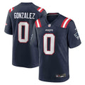 Christian Gonzalez New England Patriots Game Jersey - Navy
